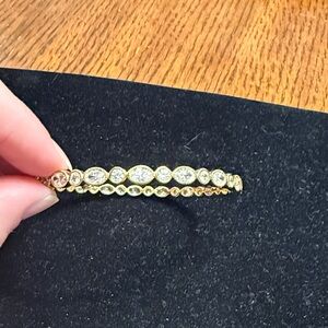 PAJ Sterling Silver with Gold plate and CZ Bangle